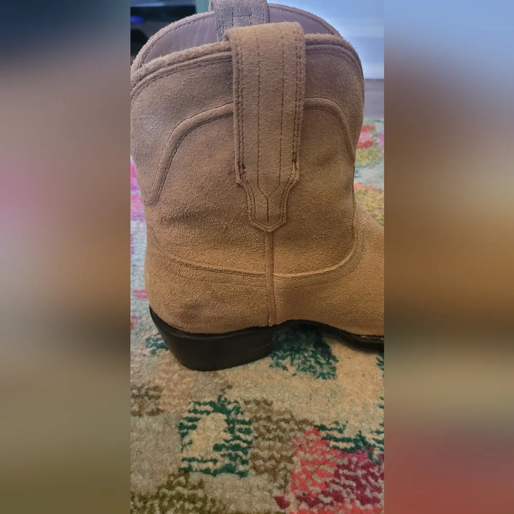Tecovas Tan Cowboy Western Boots Suede The Lucy - Picture 3 of 12